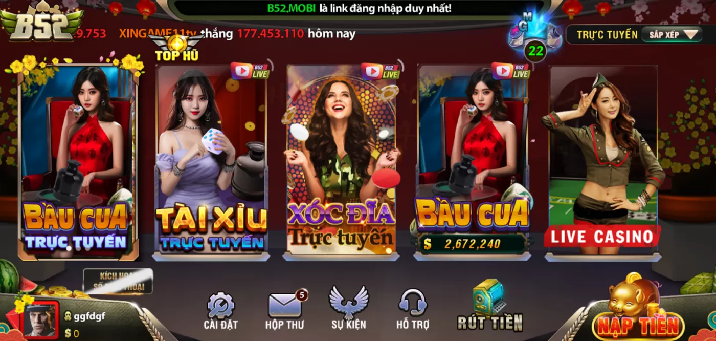 Game Casino chuẩn phong cách sòng bài thứ thiệt